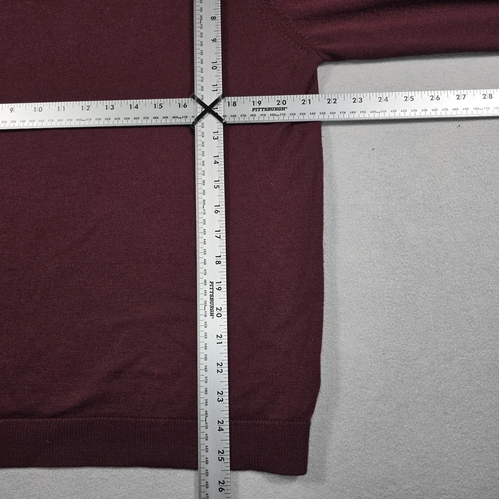 Apt. 9 Mens Large‎ Burgundy Sweater Seriously Soft V-Neck Merino Wool Blend Knit